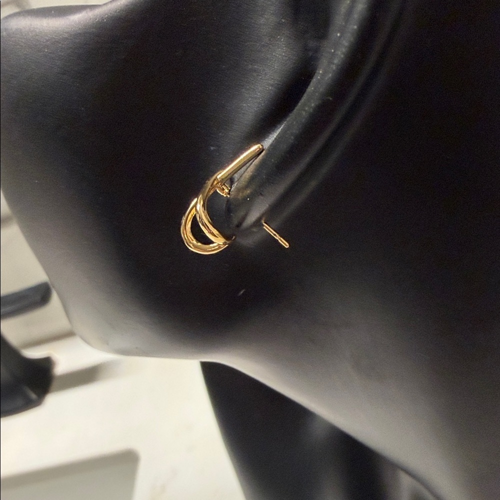 Elegant Gold Hoop Earrings - Picture 3 of 3
